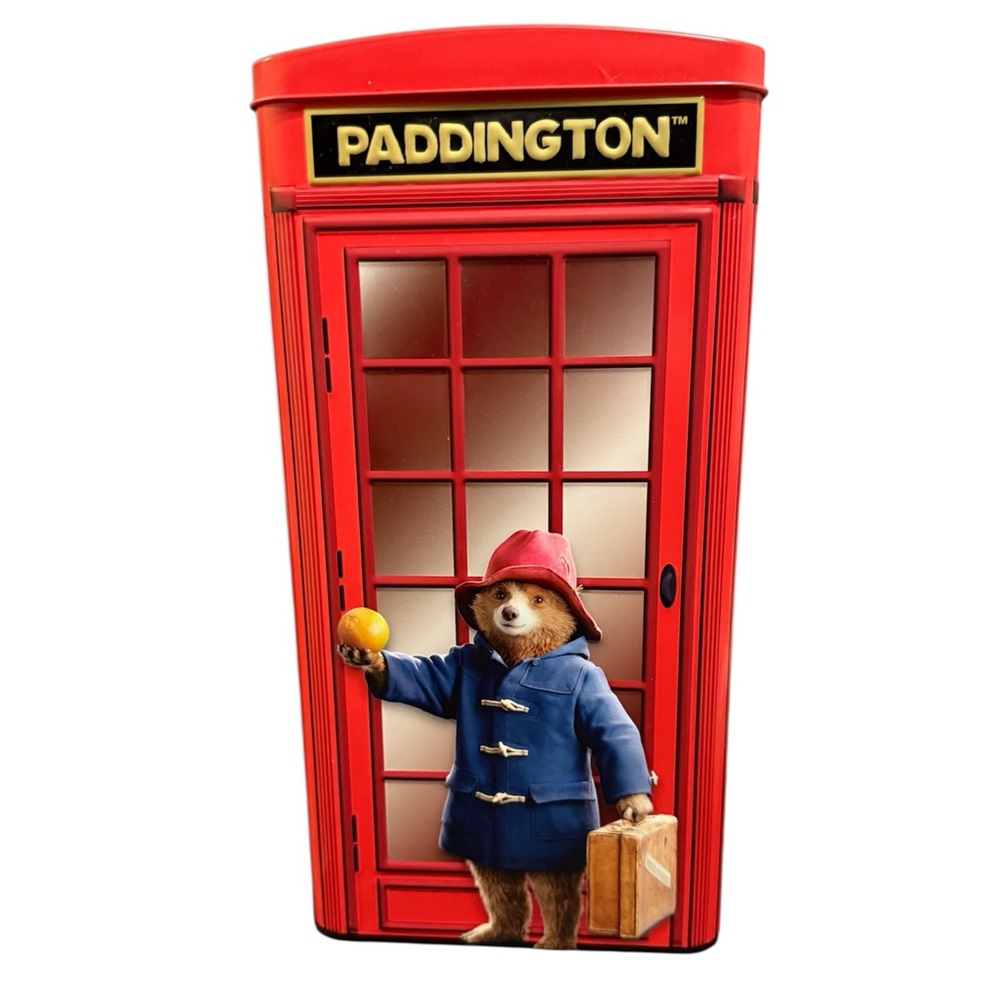 Paddington Bear in Peru Phone Booth Popcorn Bucket Tin Cinemark AMC Regal 12”x6”
